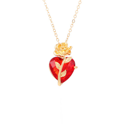 Heart-shaped Clavicle Chain Pendant Necklace For Valentine's Day