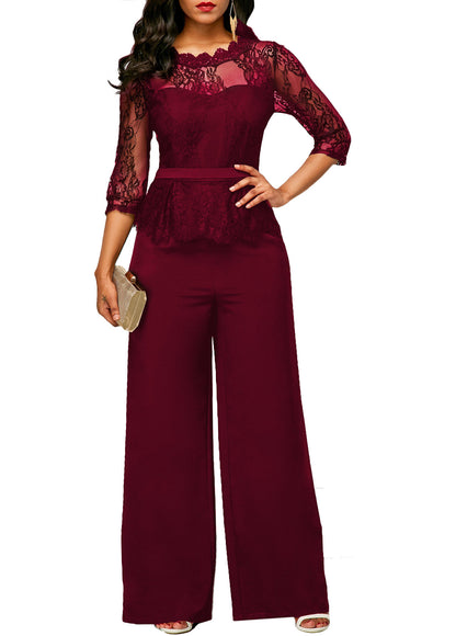 Jumpsuit Straight Women's High Waist Lace Jumpsuit New