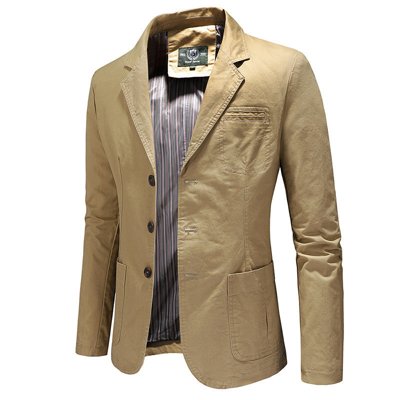 Color Jacket Men Single Breasted Solid Color Jacket