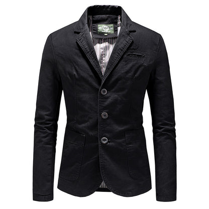 Color Jacket Men Single Breasted Solid Color Jacket