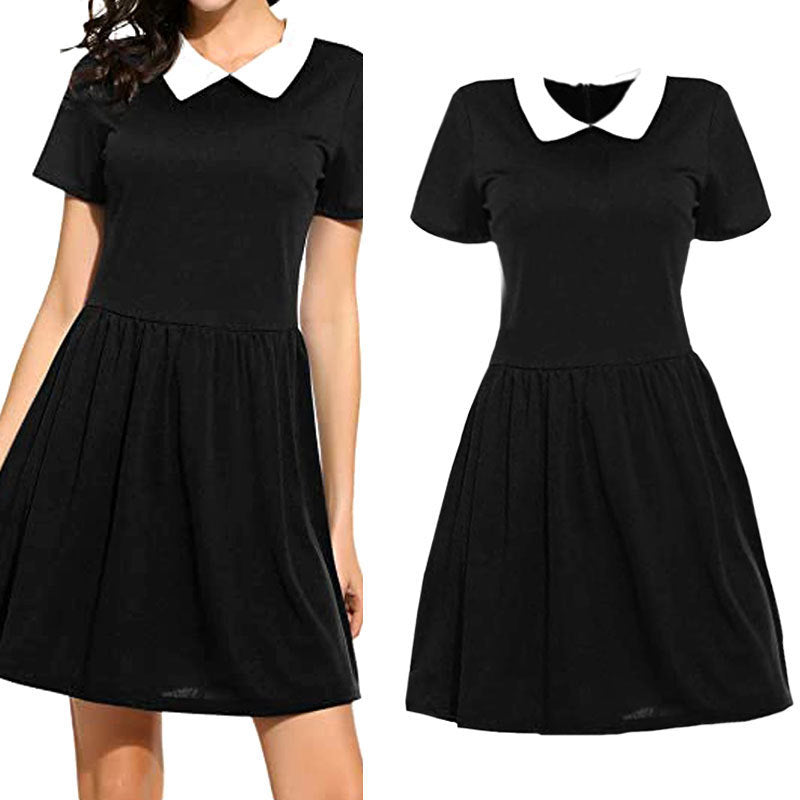 Halloween custom Wednesday Black Dress Cosplay
