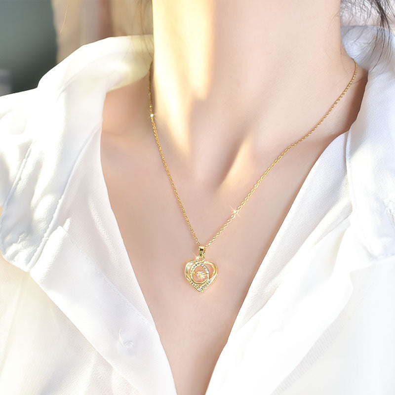 Clavicle Chain Heart-shaped Necklace For Valentine's Day Gift