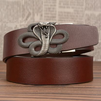 Belt Automatic Buckle Belt Leather Cobra Casual Men - sumet.shop