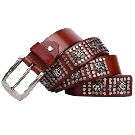 Fashion Rivet Cowhide Punk Belt - sumet.shop