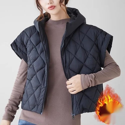 Women's Vest With Fly Sleeves And Hoodie Trendy Coat