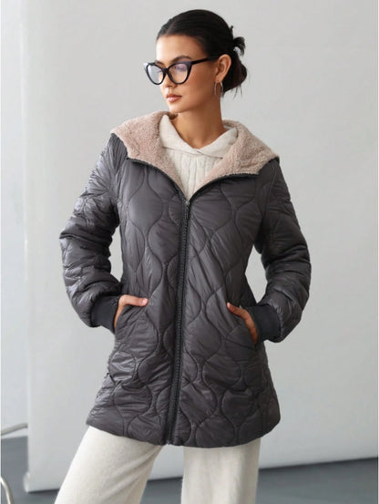 Aveloria Affinna Casual Quilted Loose Hooded Padded Coat Winter