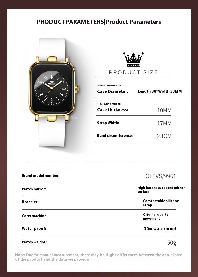Band Quartz Watch For Women Simple Trendy Silicone Band Quartz Watch For Women