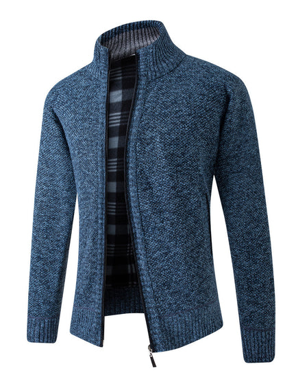 Men's Knitted Coat Cardigan With Plush Coat, Loose And Fat, Large