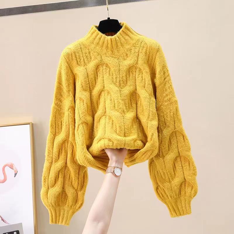 Half-high Collar Long Sleeves Pullover Women's Sweater Autumn