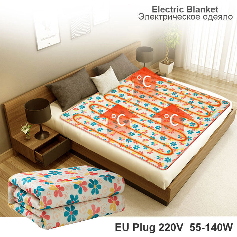 Electric Blanket To Enlarge Small Household Thermostatic Suede Printing Electric Mattress