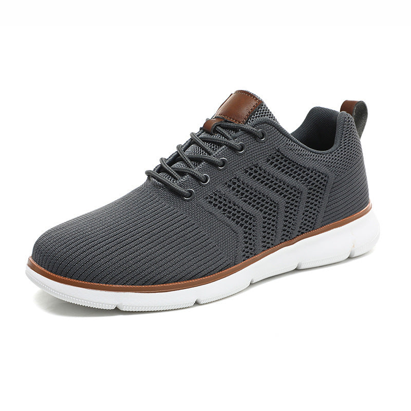 Sports Shoes For Men Fashion Lace-up Mesh Sneakers Casual  Flying Woven Walking Sports Shoes For Men