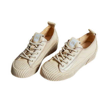 Women's Soft Bottom Shoes Skateboard Shoes All-Match Platform Lace-up