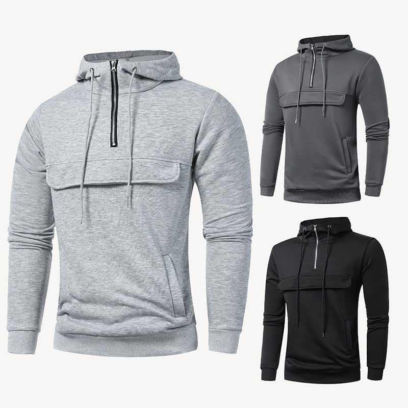 Men's Casual Sports Solid Color Hoodie