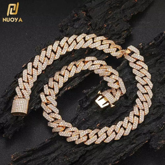 Gold Plated Iced Out Chain for Men and Women Cuban Chain Necklace - sumet.shop